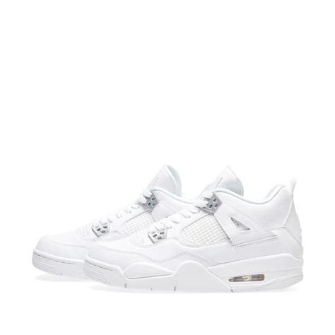 Nike Air Jordan Iv Retro Bg White And Metallic Silver End Es