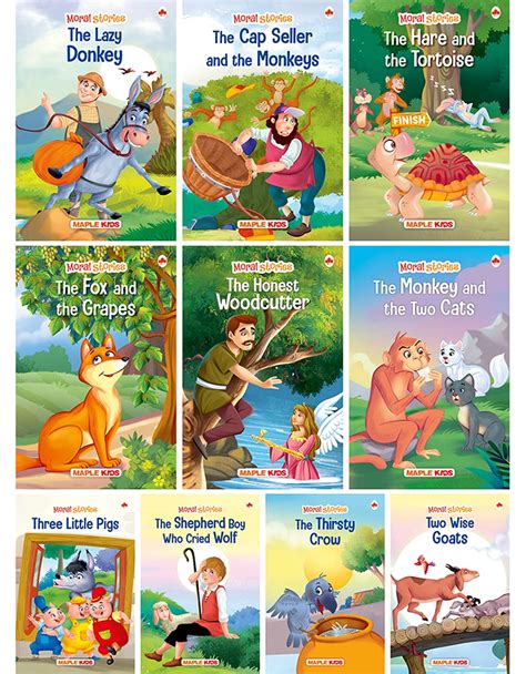 Moral Story Books For Kids Set Of 10 Books Illustrated English