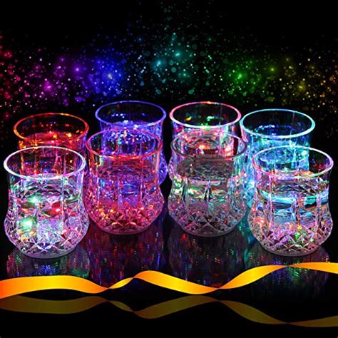 Liquid Activated Multicolor Led Glasses ~ Fun Light Up Drinking Tumblers 6 Oz