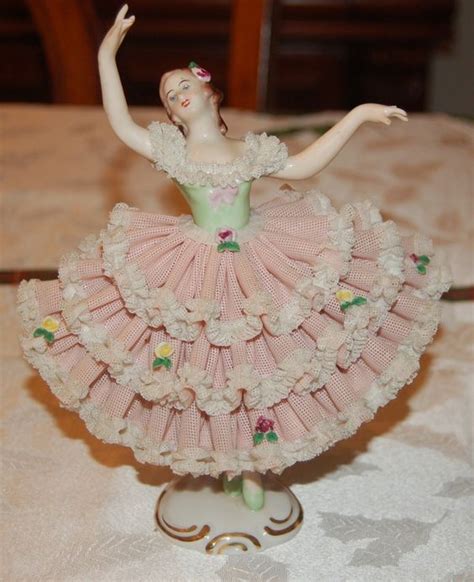 Beautiful German Dresden Porcelain Lace Ballerina Figurine Ebay