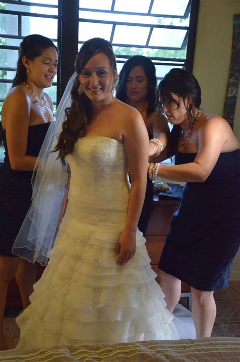 Helping The Bride Get Ready Strapless Wedding Dress Bride Wedding Dresses