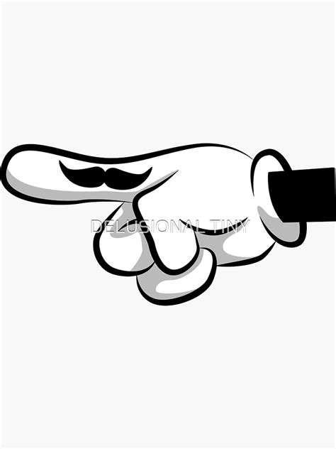 Mustache Finger Hand Sticker By Flothwest Redbubble