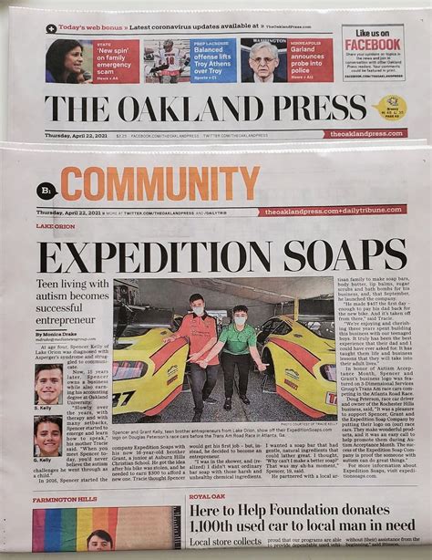 Expedition Soaps In The Oakland Press