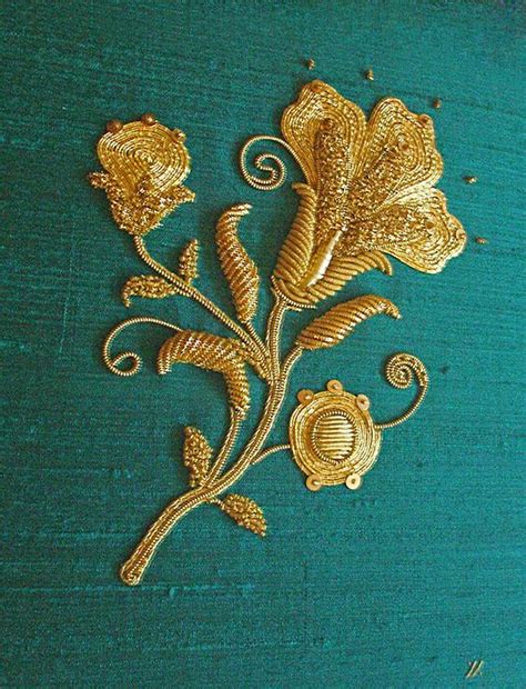 Goldwork Sample Gold Work Embroidery Gold Work Bullion Embroidery