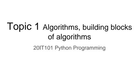 SOLUTION Algorithms Building Blocks Of Algorithms Python Studypool