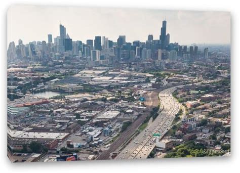 Kennedy Expressway and Chicago Skyline Canvas Print by Adam Romanowicz