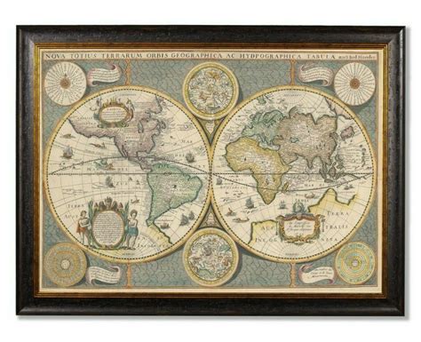 Large Framed Map Of The World Tourist Map Of English