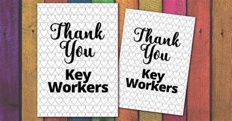 Thank You Key Workers Free Downloadable Colouring In Poster Art