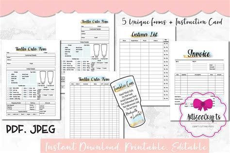 Tumbler Order Form Printable Printable Form Templates And Letter