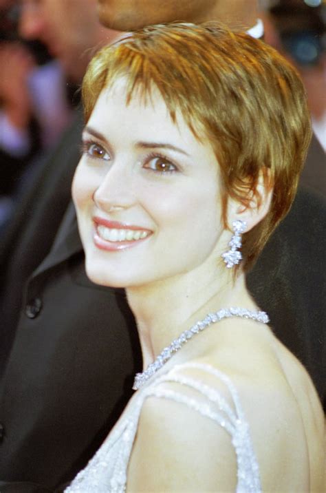 Winona Ryder With A Red Pixie What Is Winona Ryders Natural Hair