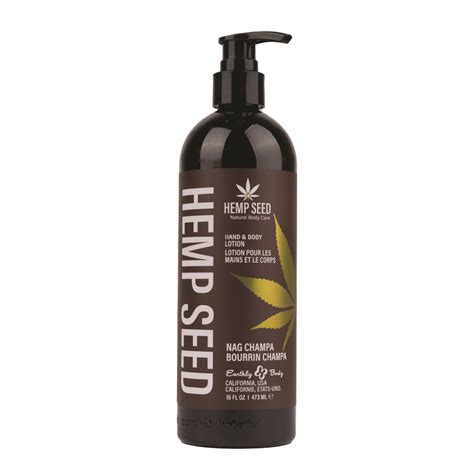 hemp seed hand and body lotion nag champa scent