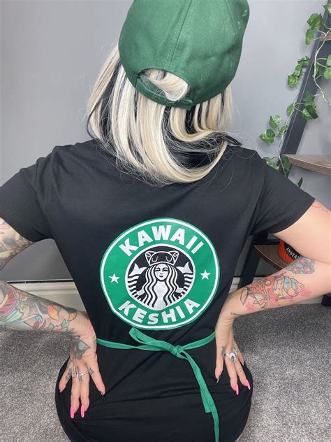 Kawaii Keshia Starbucks And Demon Logo Short Sleeve T Shirts Mens Unisex Alt Girl Glamour Model