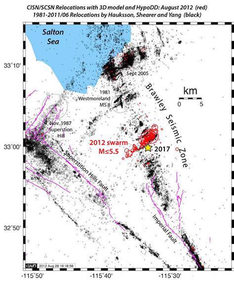 Southern Extension Of San Andreas Fault Lights Up In A Seismic Swarm