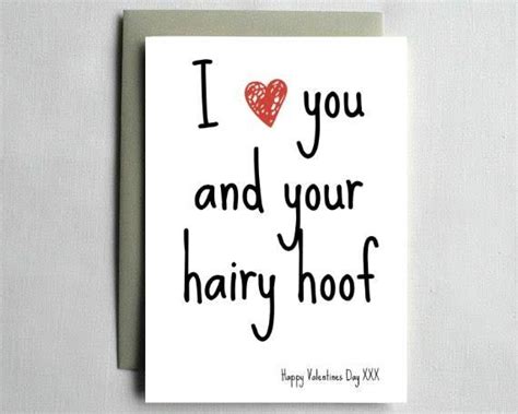 valentines day card i love your hairy hoof by obscenity cards