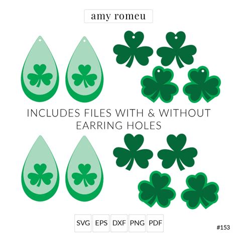 Shamrock Earrings Commercial Use Svg St Patricks Day Etsy