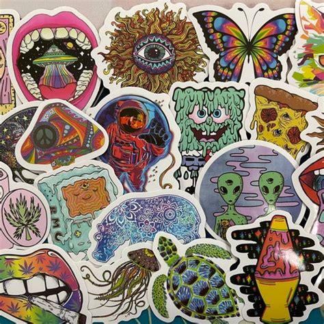 Psychedelic Trippy Sticker Pack Etsy