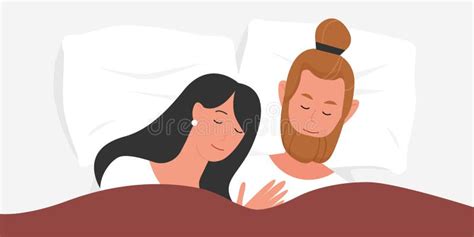 Pessoas Dormindo Na Cama Ilustra O Do Vetor Ilustra O De Cobertor