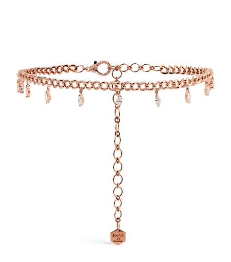 Shay Rose Gold And Diamond Marquise Choker Necklace Harrods Uk