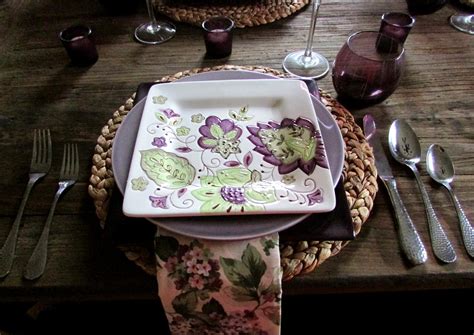 Interior design services · over 500 items on sale · monogram guide Purple Dishes on a Rainy Day Tablescape | Rustic & Refined