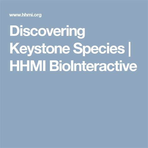 Discovering Keystone Species Hhmi Biointeractive Keystone Species