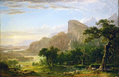 Landscape Scene From Thanatopsis Asher Brown Durand Painting In Oil For