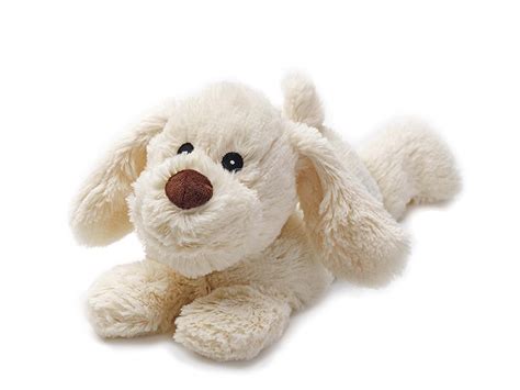 Warmies Cozy Plush Microwaveable Soft Toy Laying Puppy Cream