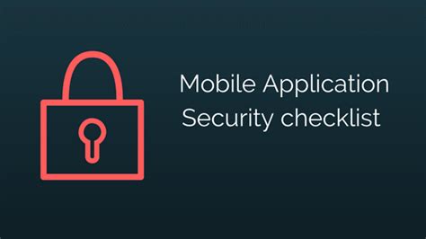 Security testing in the mobile app development lifecycle basic static and dynamic security testing the documents produced in this project cover many aspects of mobile application security. Mobile Application Security: Checklist for Data Security ...