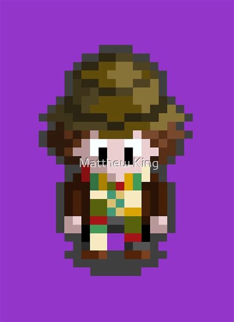 Fourth Doctor Pixel By Matthew King Redbubble