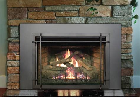 Rustic Natural Gas Fireplace Insert With Blower 11 In 2020 Natural