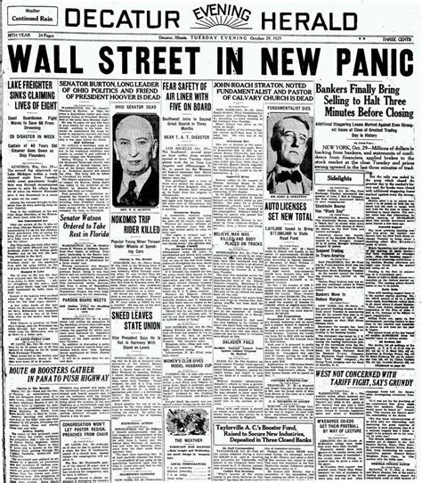 The Great Depression Newspaper Headlines From The 1929