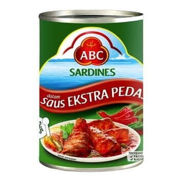 Gunakan sarden kalengan varian saus tomat. ABC SARDEN EXTRA PEDAS-EOE DW 425 GRAM | KLIKTOBUY