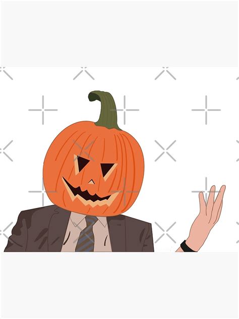 Dwight Schrute Pumpkin Head Sticker The Office Poster For Sale By