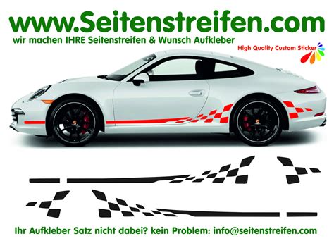 Gt3 Checker Complete Set Porsche 911 Decal Side Stripes Sticker Decor Set