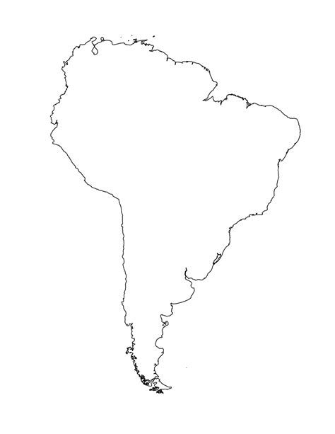 Blank Map Of South America Template Tim S Printables