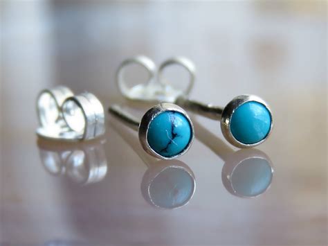 Turquoise Stud Earring Small Turquoise Post Earrings Classic