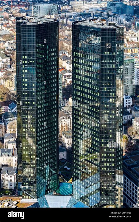 View Of Deutsche Bank Twin Towers Stock Photo Alamy