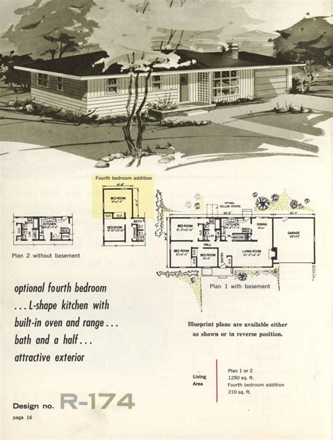 Ranch house plans, floor plans & designs. Town & country ranch homes//1962 (With images) | Vintage ...