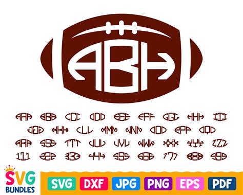 Football Monogram Svg Football Font Svg Gridiron Letters Svg Etsy