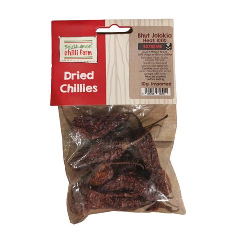 South Devon Chilli Farm Bhut Jolokia Whole Dried Chilli 10g Jarrolds Norwich