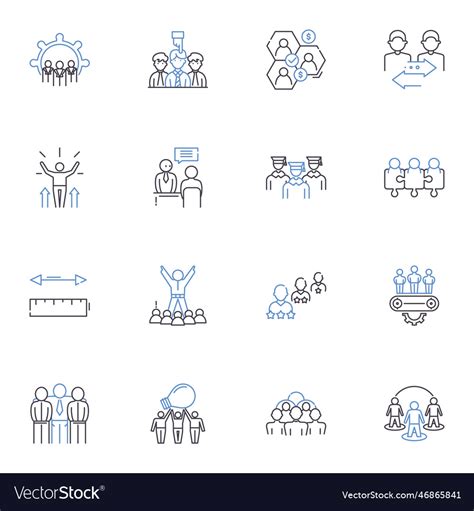 Supporters Line Icons Collection Enthusiastic Vector Image
