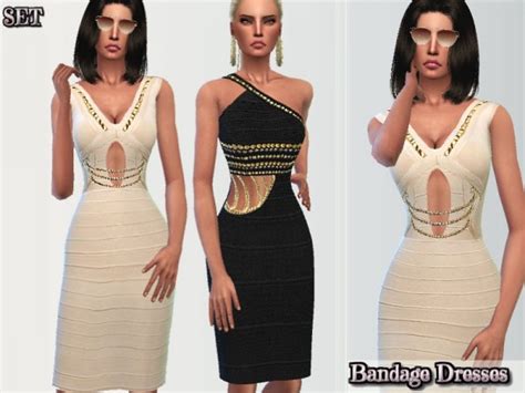 The Sims Resource Classy Bandage Dresses By Puresim Sims 4 Downloads