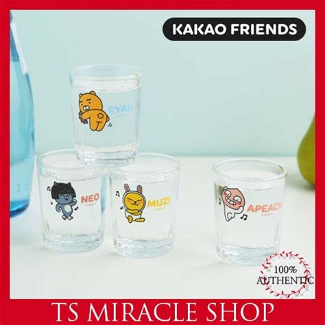 Kakao Friends 4 Character Dance Soju Glass 4p Setryanapeachmuzineo