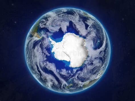Antarctica On Planet Earth From Space Stock Illustration Illustration