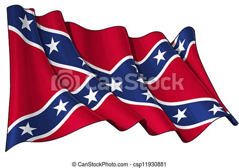 Stock Illustration Of Confederate Rebel Flag Clean Cut Illustration