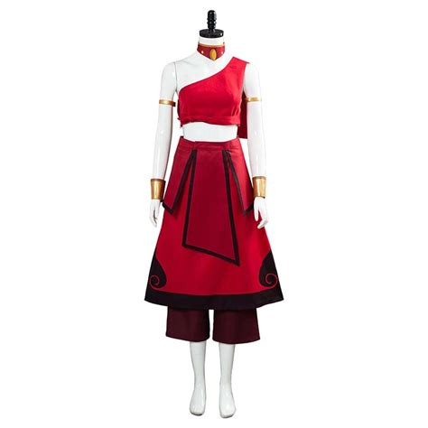 Avatar The Legend Of Korra Katara Red Dress Cosplay Costume Dress Clothes For Women Red Dress