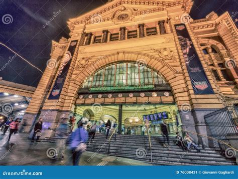Melbourne October 2015 Flinders Street Station At Night The