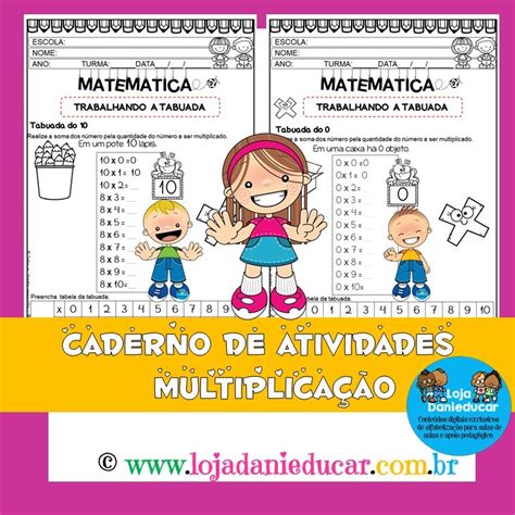 Caderno De Matemática Tabuada Da Multiplicação Loja Dani Educar