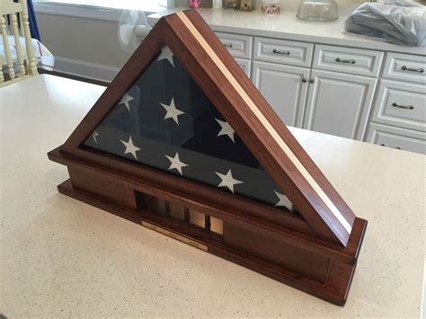 Flag Display Case With Inset And Centered Shell Casings With Maple