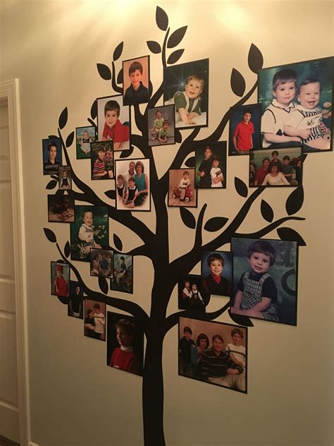 Vector silhouette with round photo frames. Family tree photo collage | Family photo collages, Family ...