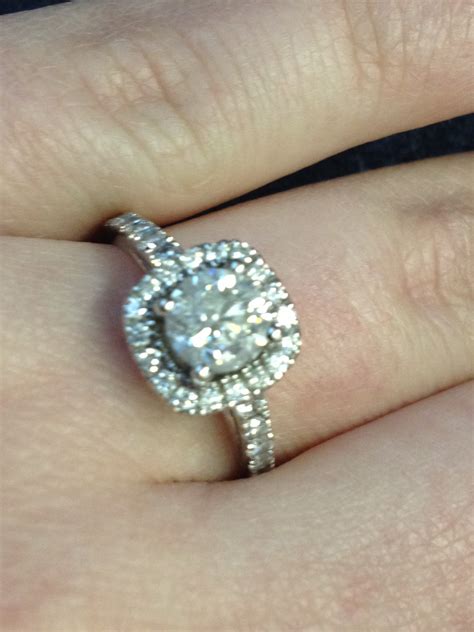 Round Center Stone With Cushion Halo Engagement Rings